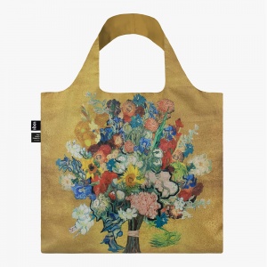 Nákupná taška LOQI Museum, Van Gogh - Flower Pattern Gold