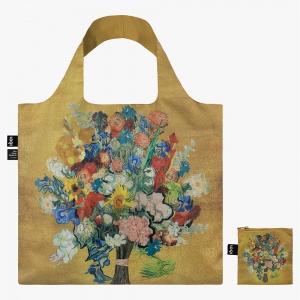 Nákupná taška LOQI, Van Gogh - Flower Pattern Gold 2 