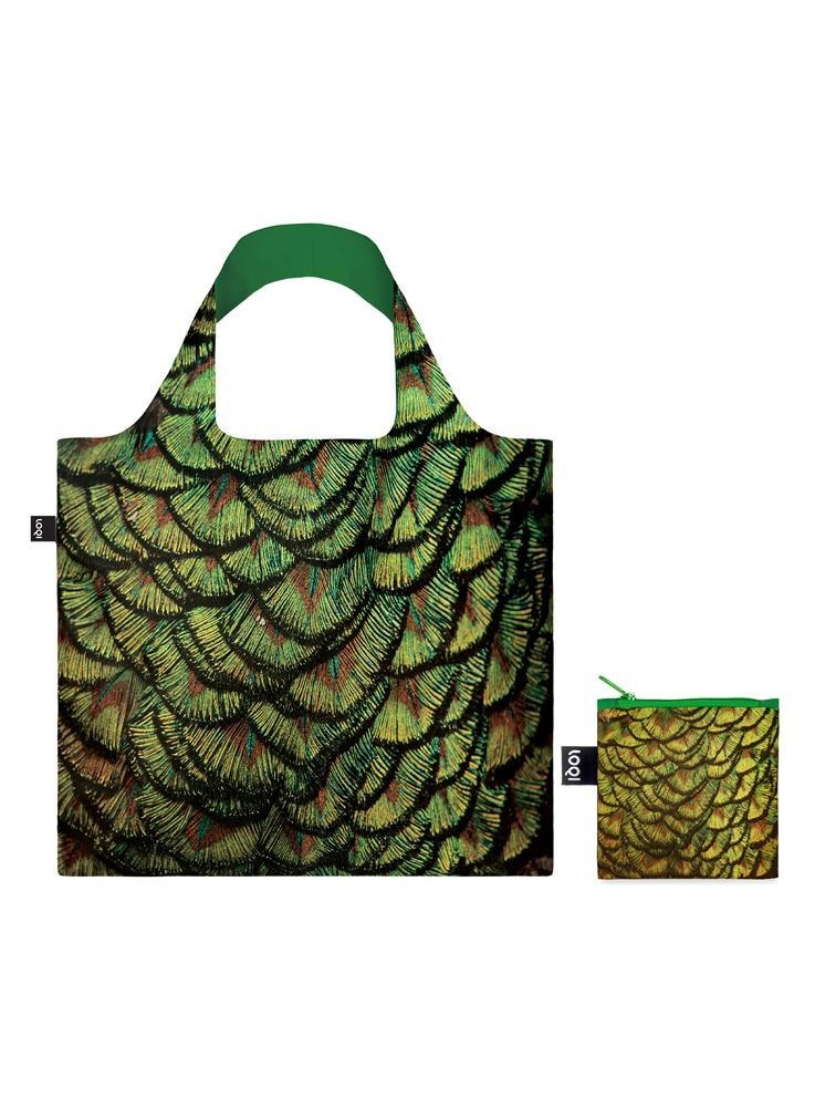 LOQI Borsa Riutilizzabile National Geographic – Camaleonte, 50x42 Cm, Taffetà Riciclato, Resistente All'acqua, Con Tasca Con Cerniera